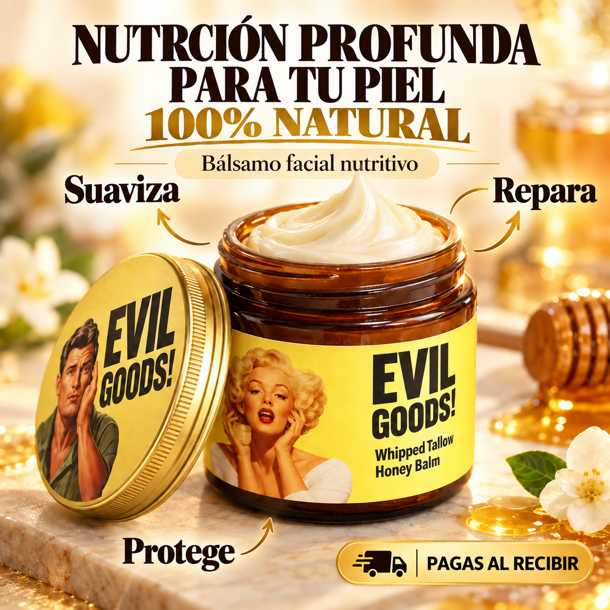 Sebo De Res Evil Goods 60 Ml Nutrición intensa para una piel más suave y confortable.